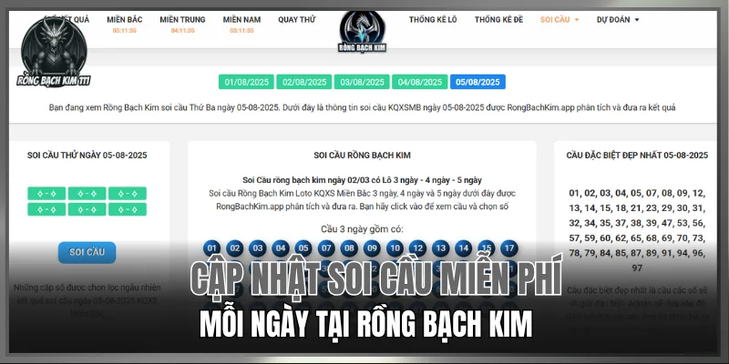 Cập nhật soi cầu miễn phí mỗi ngày tại Rồng Bạch Kim